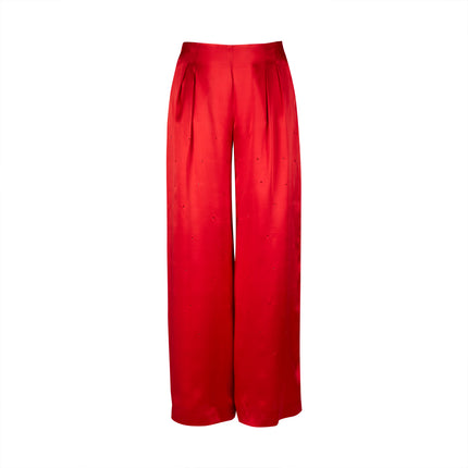 Bright Silk Large Pants with Shiny Stones