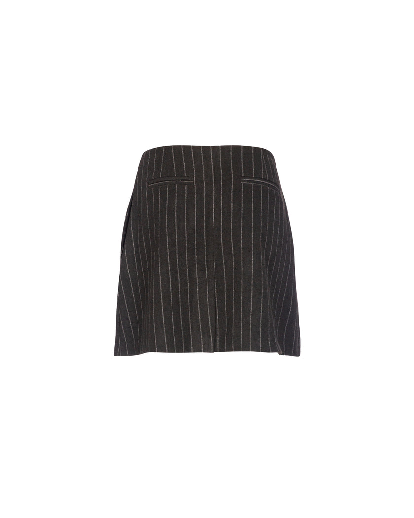 Pinstripe Pleated Skirt