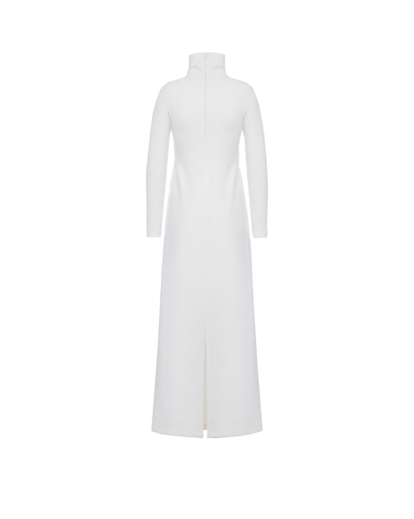 Textured Flower Long Dress