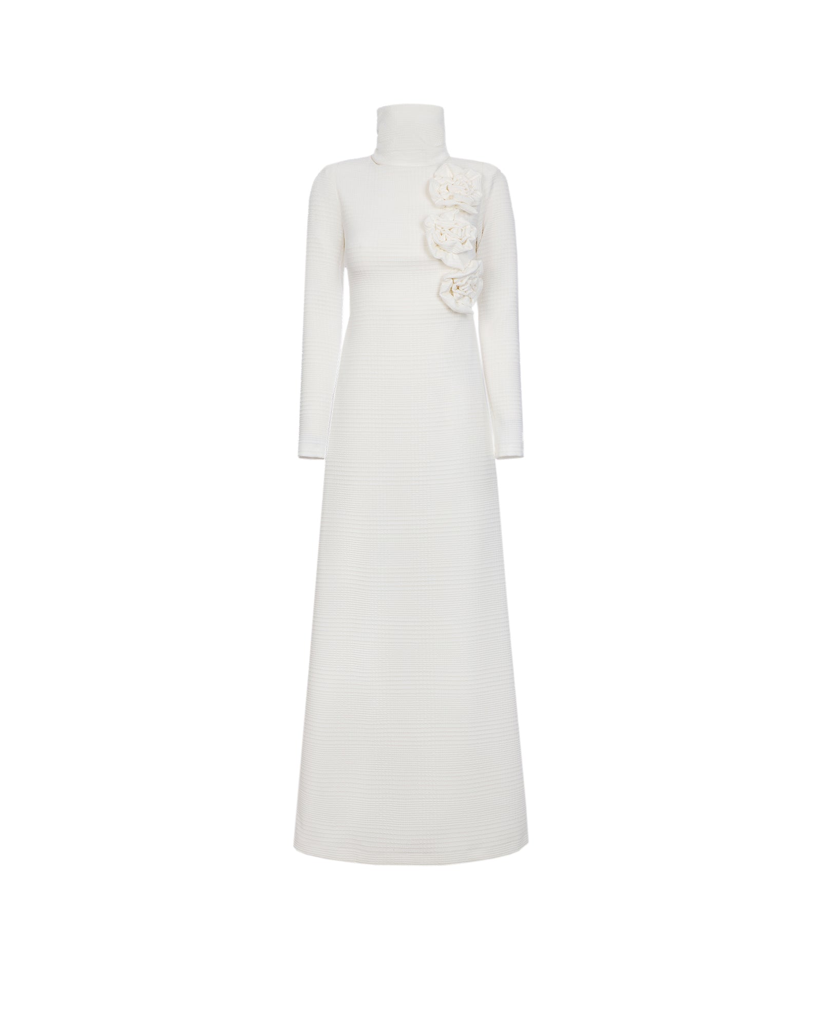 Textured Flower Long Dress