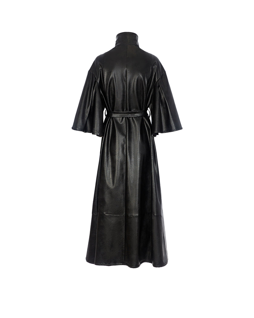 Ecopele Long Coat with Belt