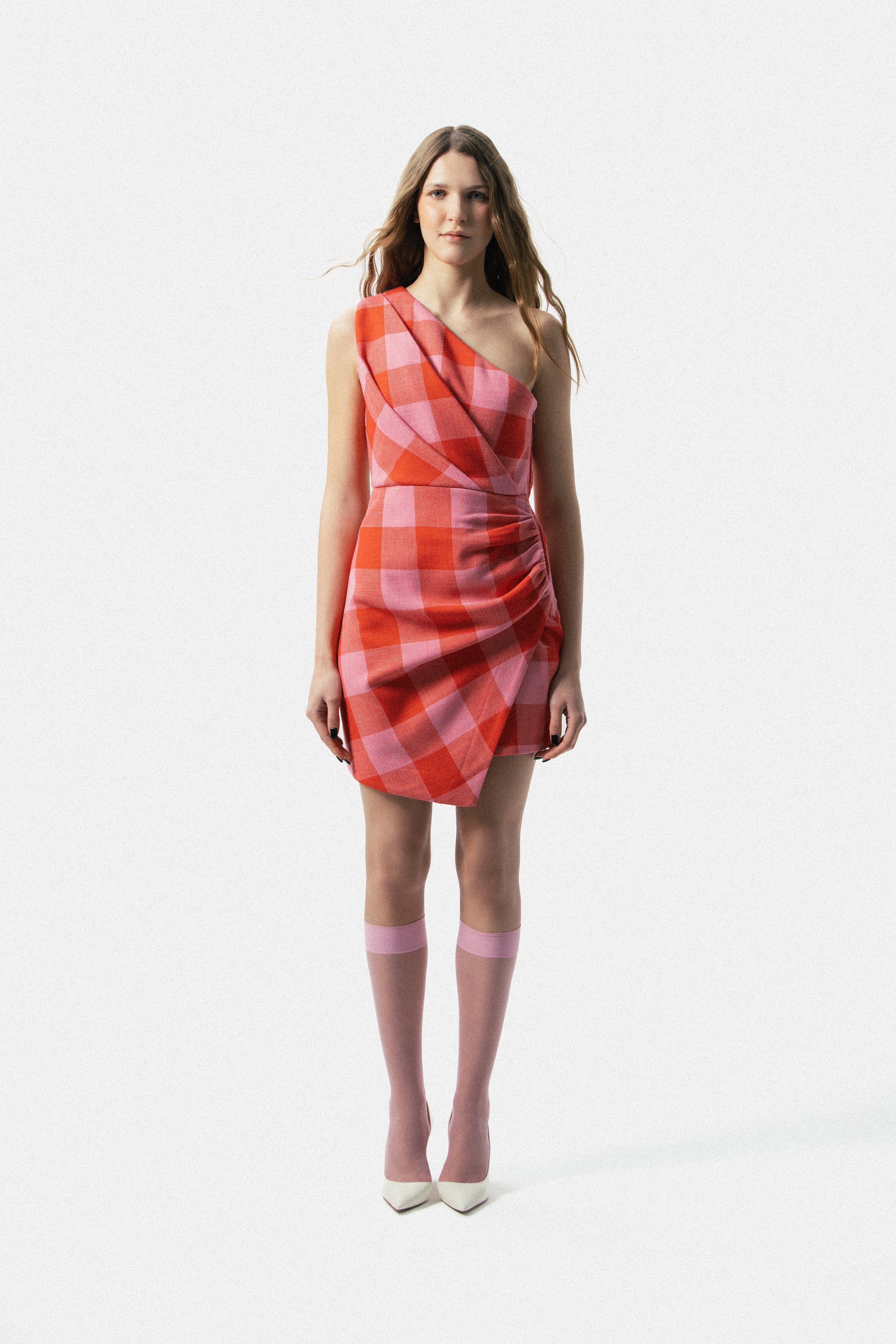 Asymmetrical Plaid Dress NOPIN Asymmetrical Plaid Dress NOPIN