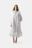 Ruffled V-Neck Long Dress
