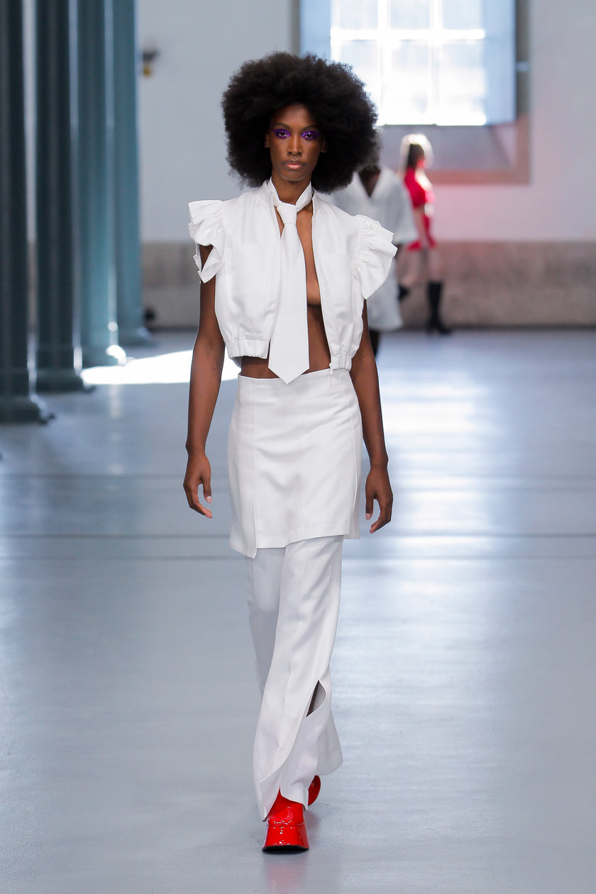 Lyocell and Linen A-Cut Skirt