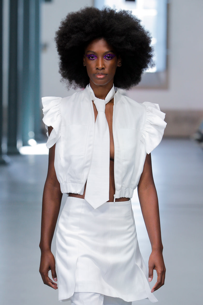 Lyocell and Linen A-Cut Skirt