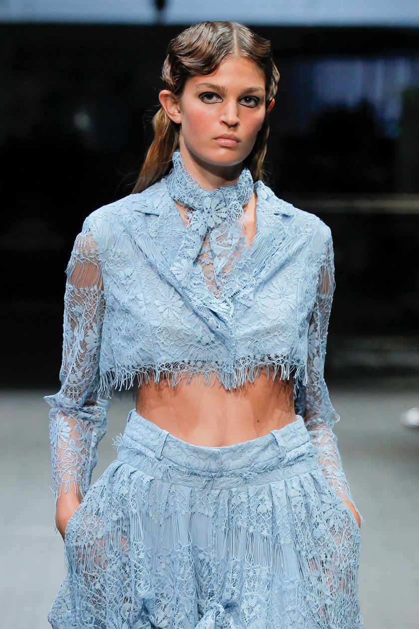 Lace Long Skirt with Frills