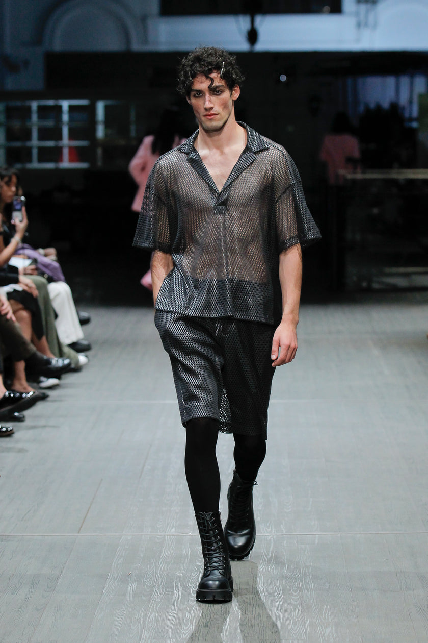 Mesh Shorts with Transparent Foil