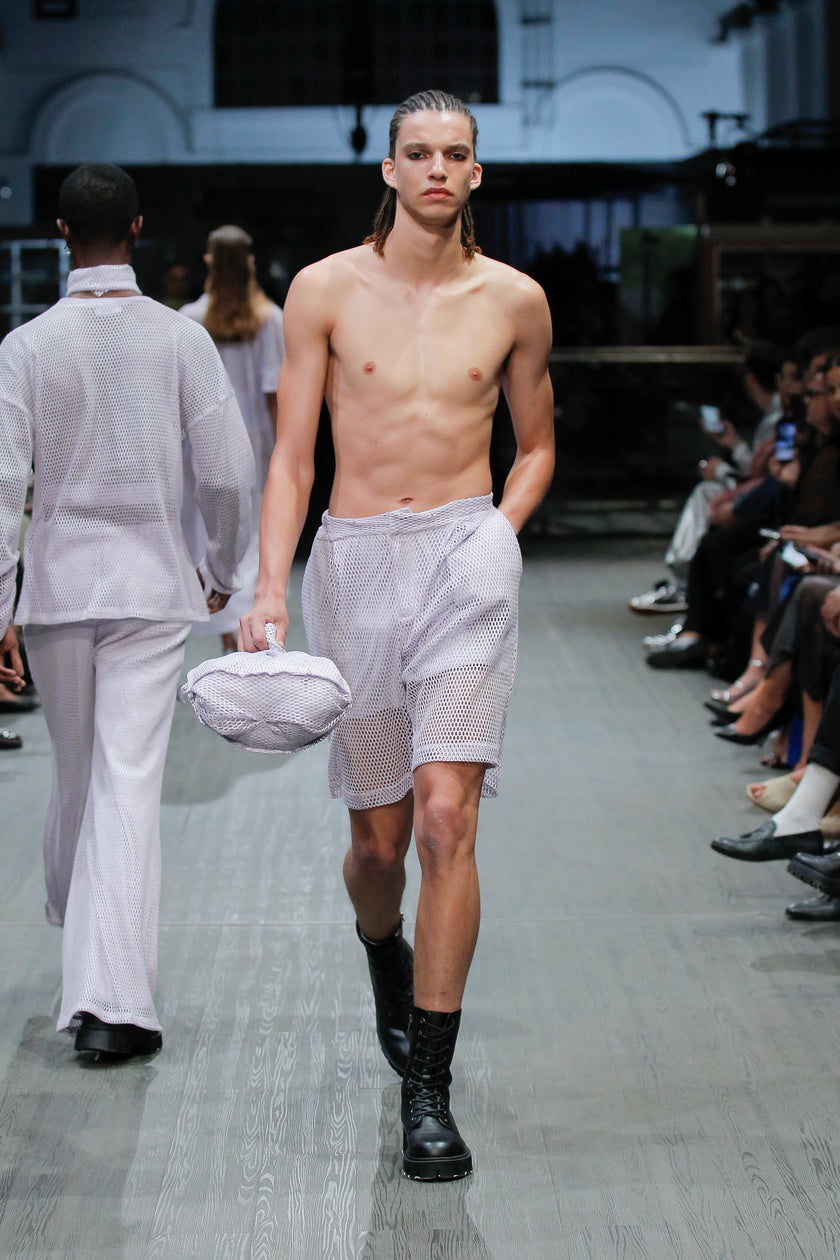 Mesh Shorts with Transparent Foil