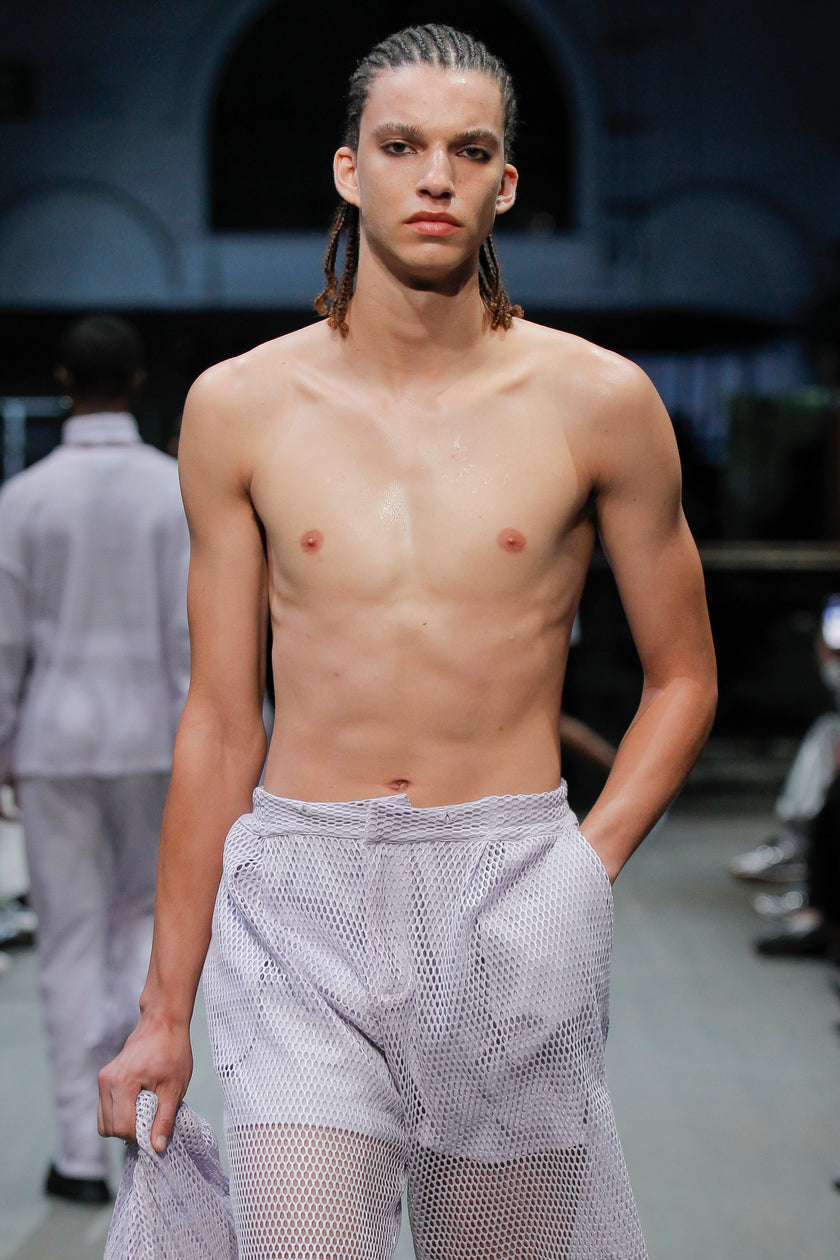 Mesh Shorts with Transparent Foil