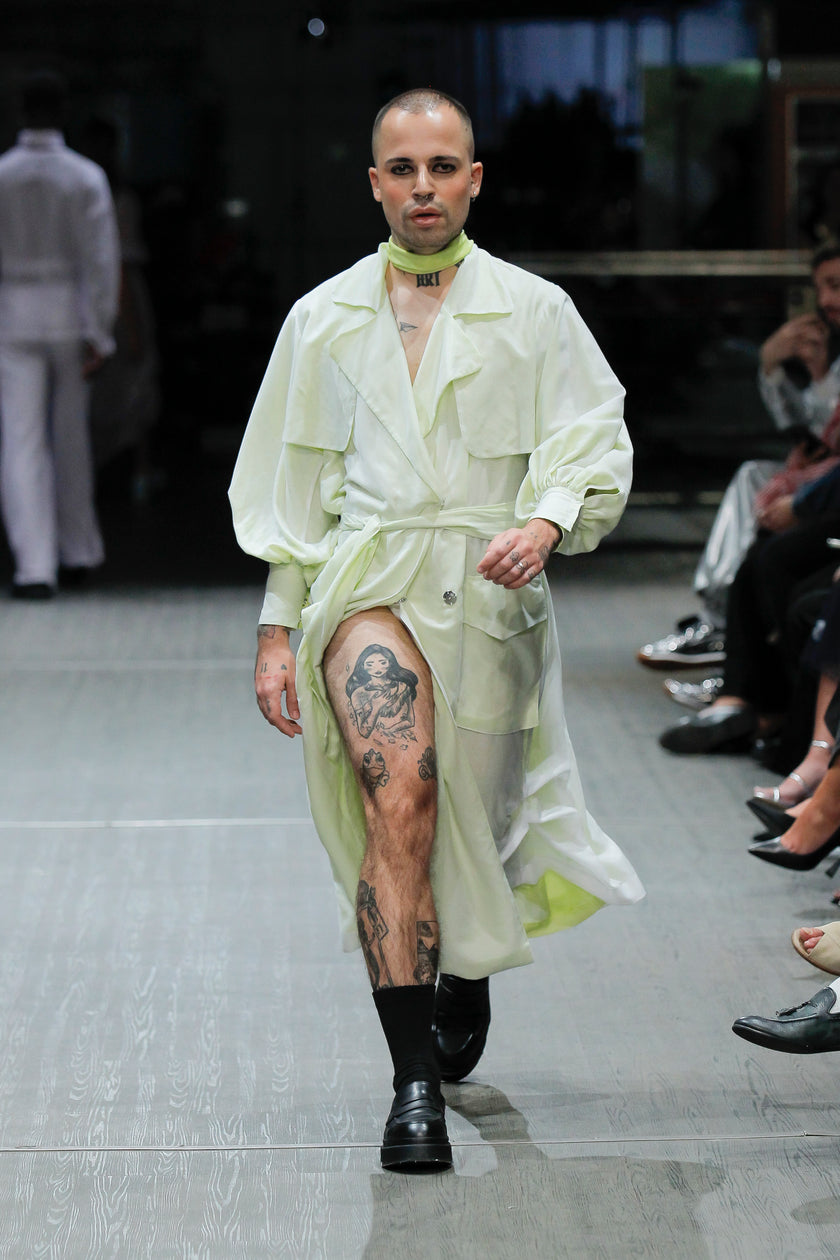 Silk Double Trench-coat