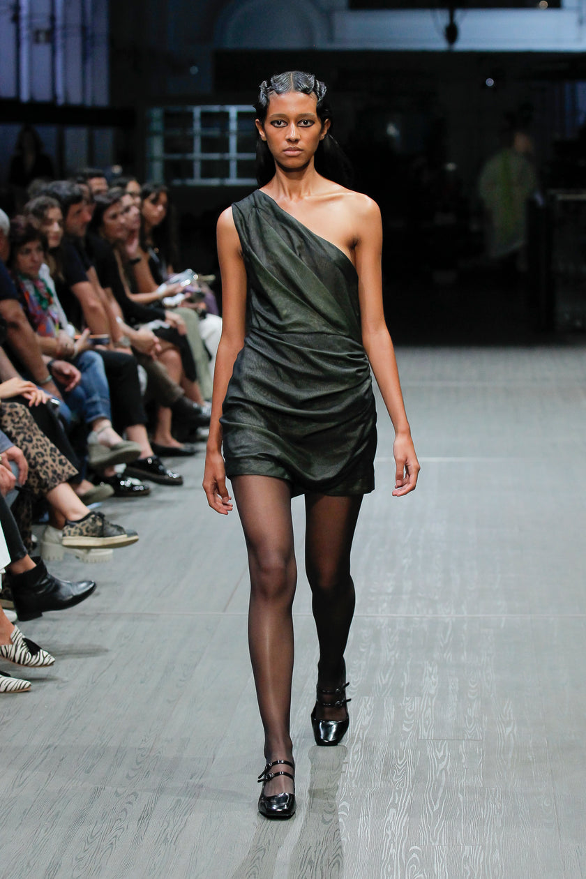 Silk Draped Double Dress