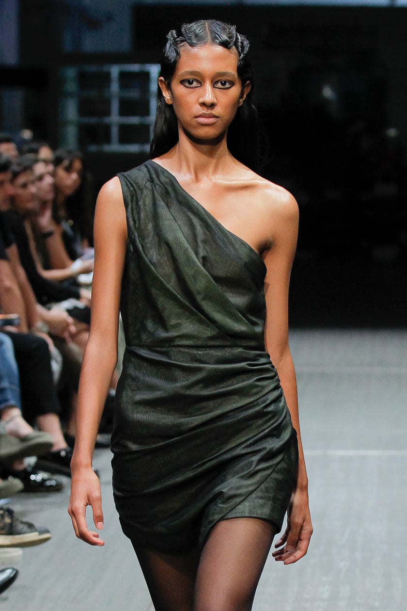 Silk Draped Double Dress