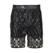 Denim Men Shorts with Transparent Foil and Laser