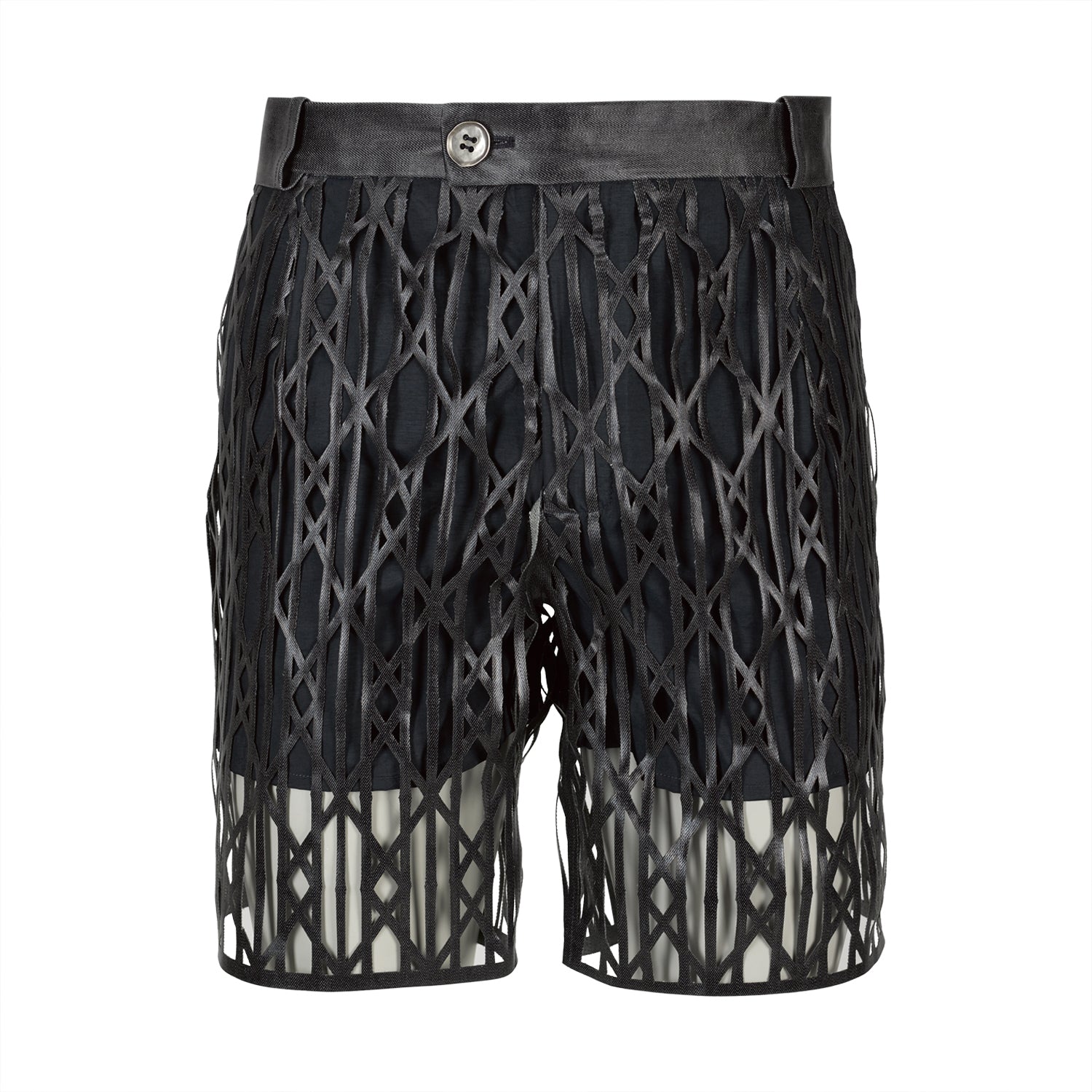 Denim Men Shorts with Transparent Foil and Laser