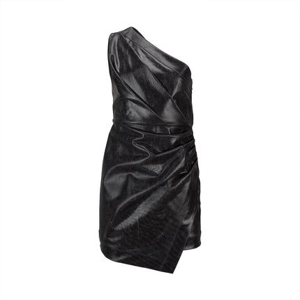 Denim Frill Dress with Transparent Foil