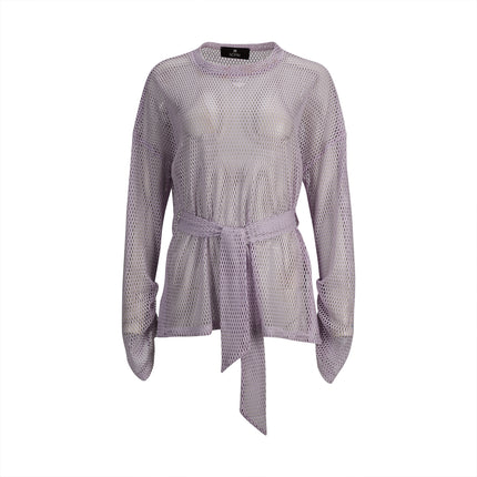 Mesh Sweater with Transparent Foil