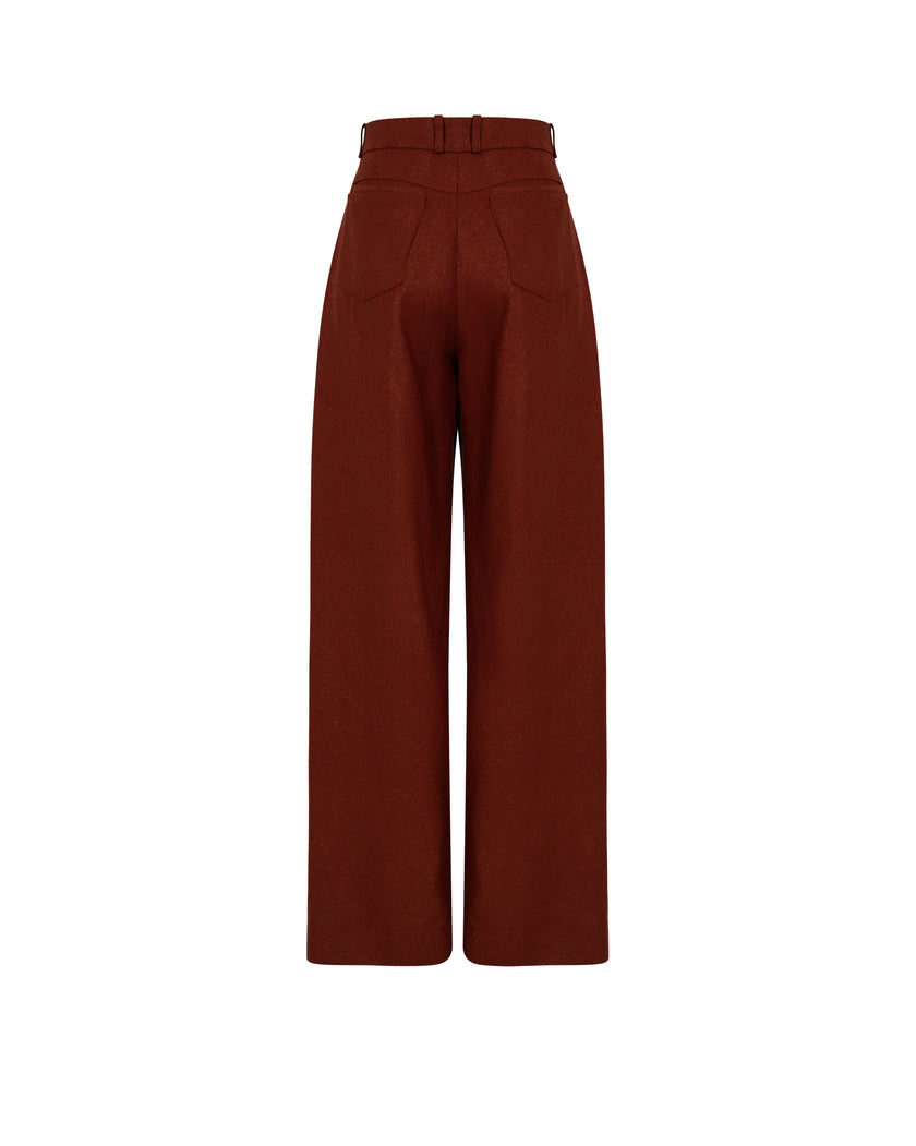 Shiny Linen Large Pants
