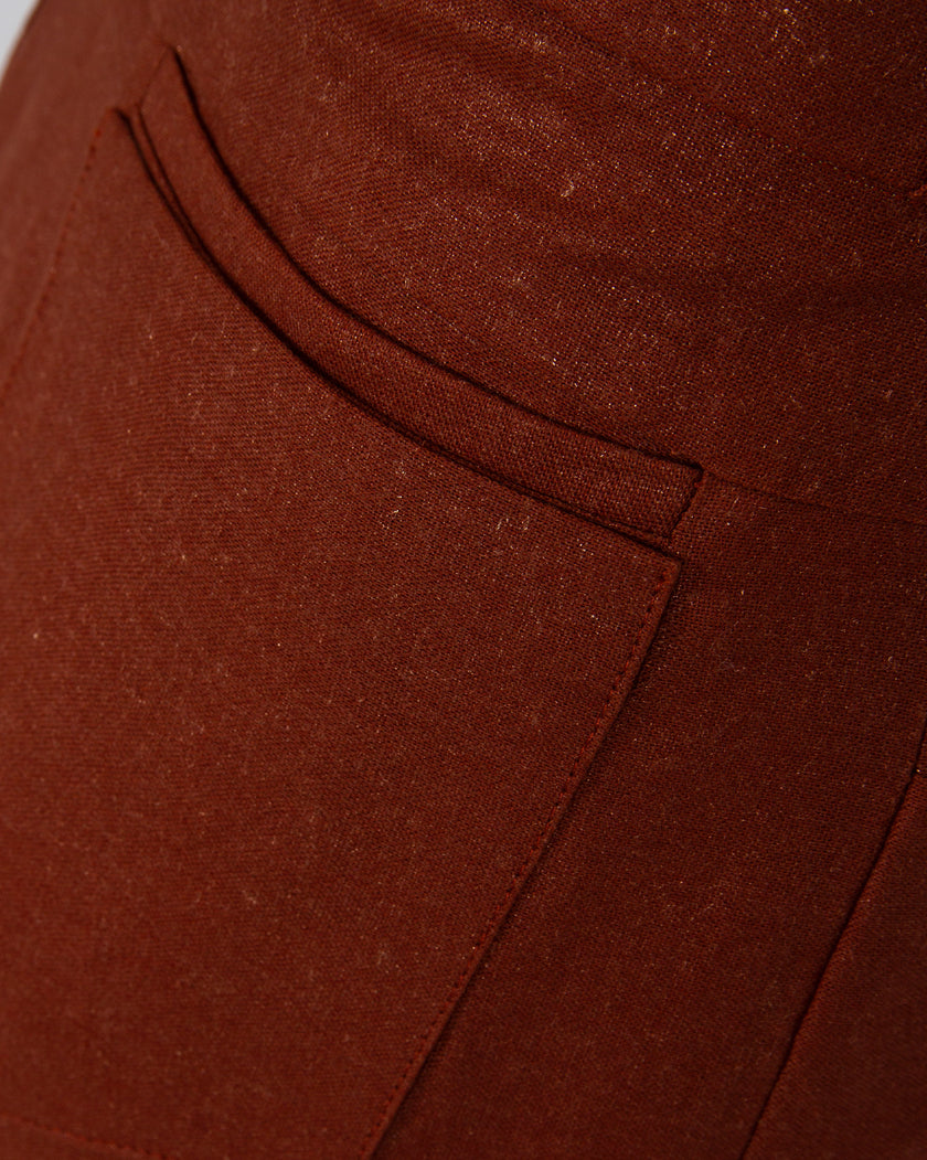 Shiny Linen Large Pants