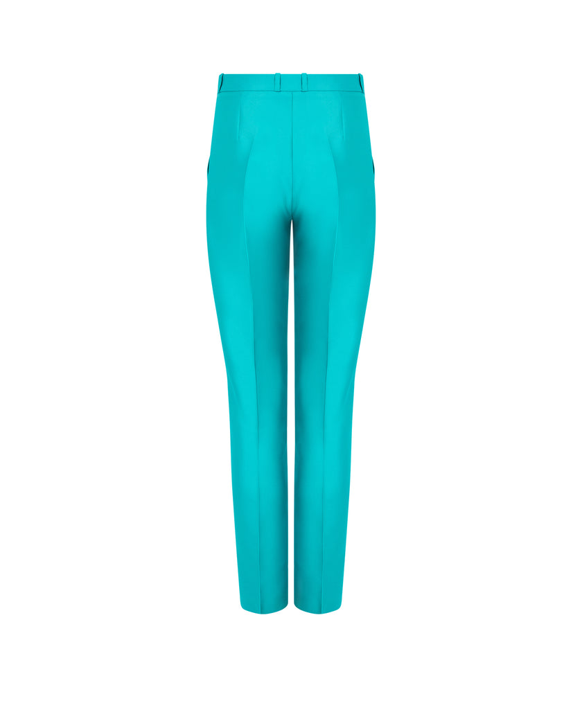 Slim-Fit Satin Tailored Pants