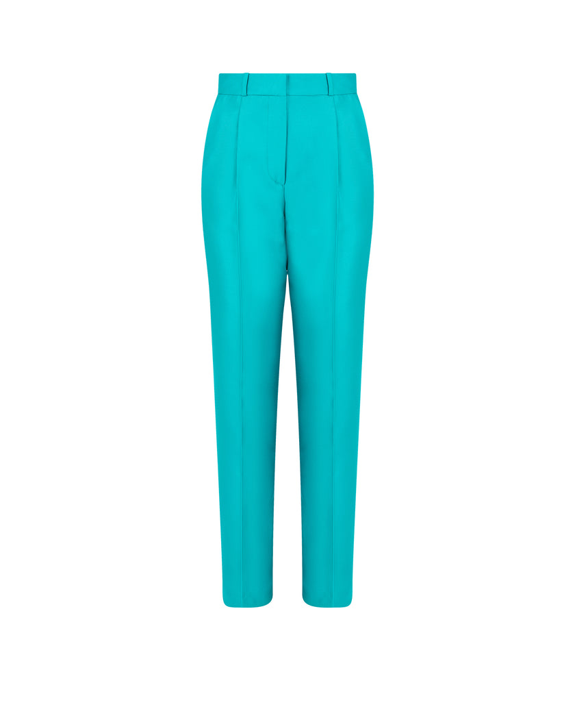 Slim-Fit Satin Tailored Pants