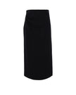 Black Draped Midi Skirt