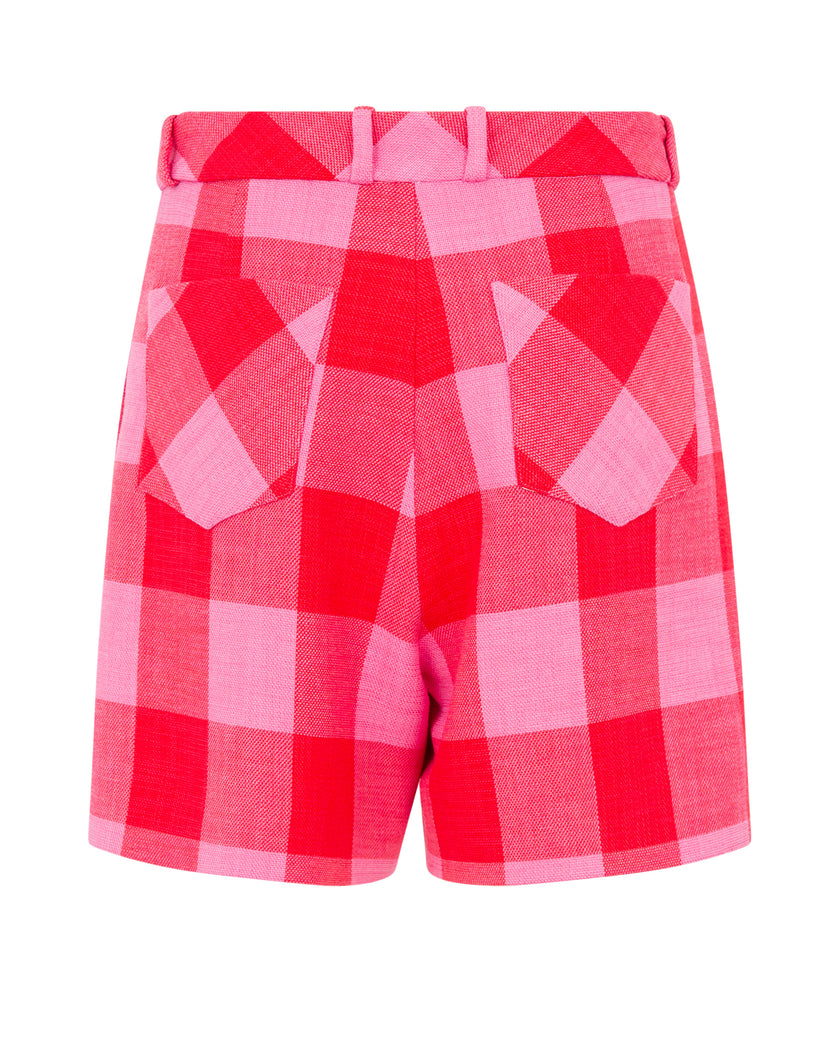 Plaid Pleated Shorts