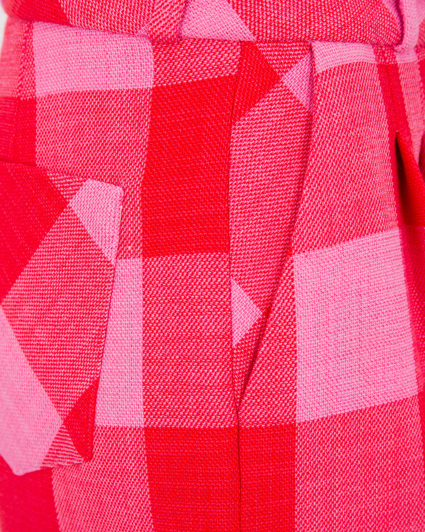 Plaid Pleated Shorts