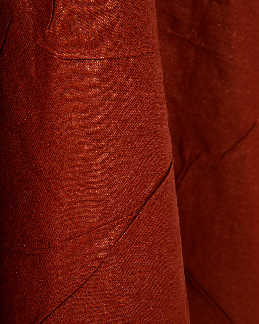 Shiny Linen Bandeau Long Dress