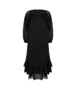 Ruffled V-Neck Long Dress