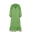 Ruffled V-Neck Long Dress