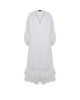 Ruffled V-Neck Long Dress