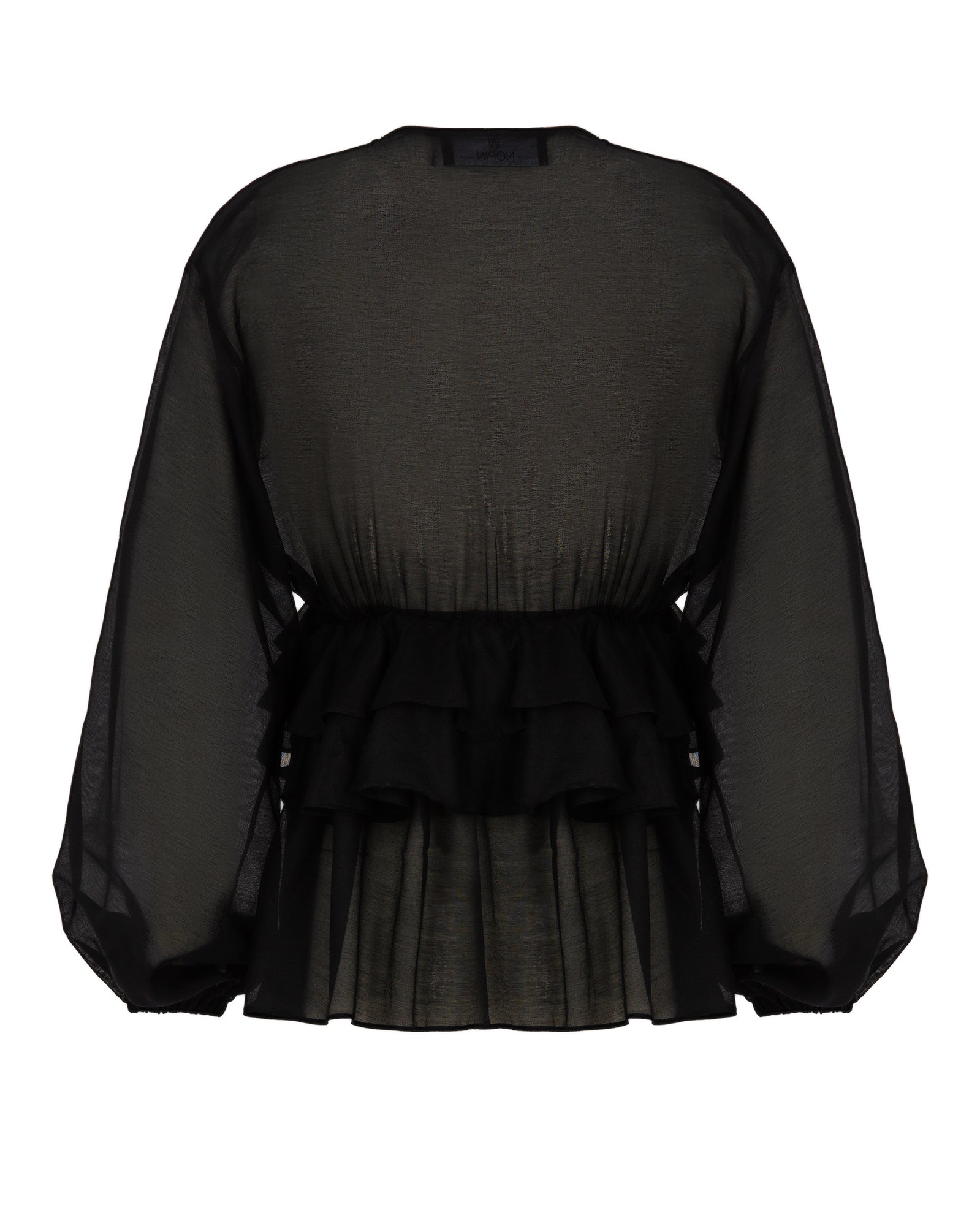 V-Neck Blouse with Evasé Ruffles
