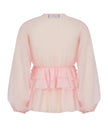 V-Neck Blouse with Evasé Ruffles