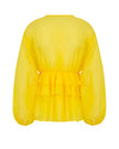 V-Neck Blouse with Evasé Ruffles