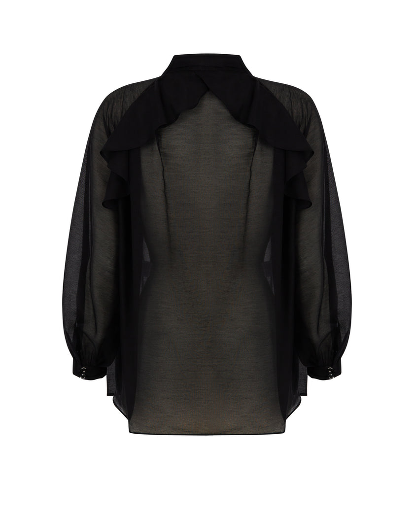 Ruffled Blouse with Bow