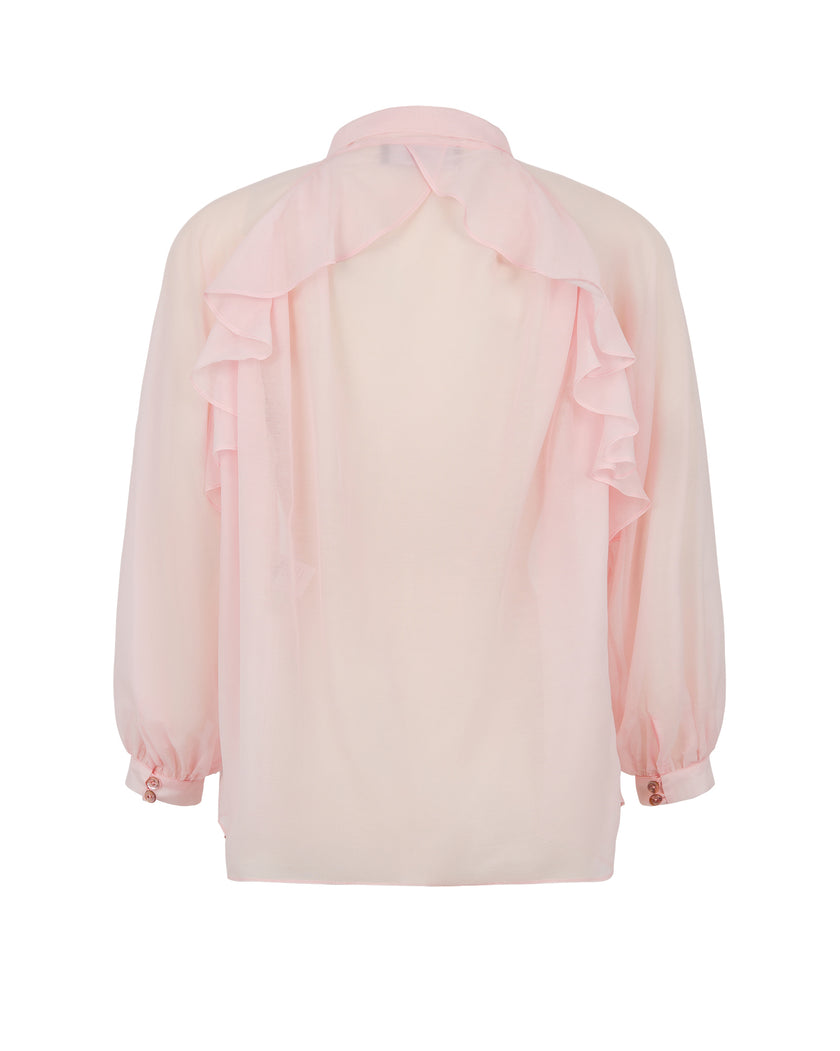 Ruffled Blouse with Bow