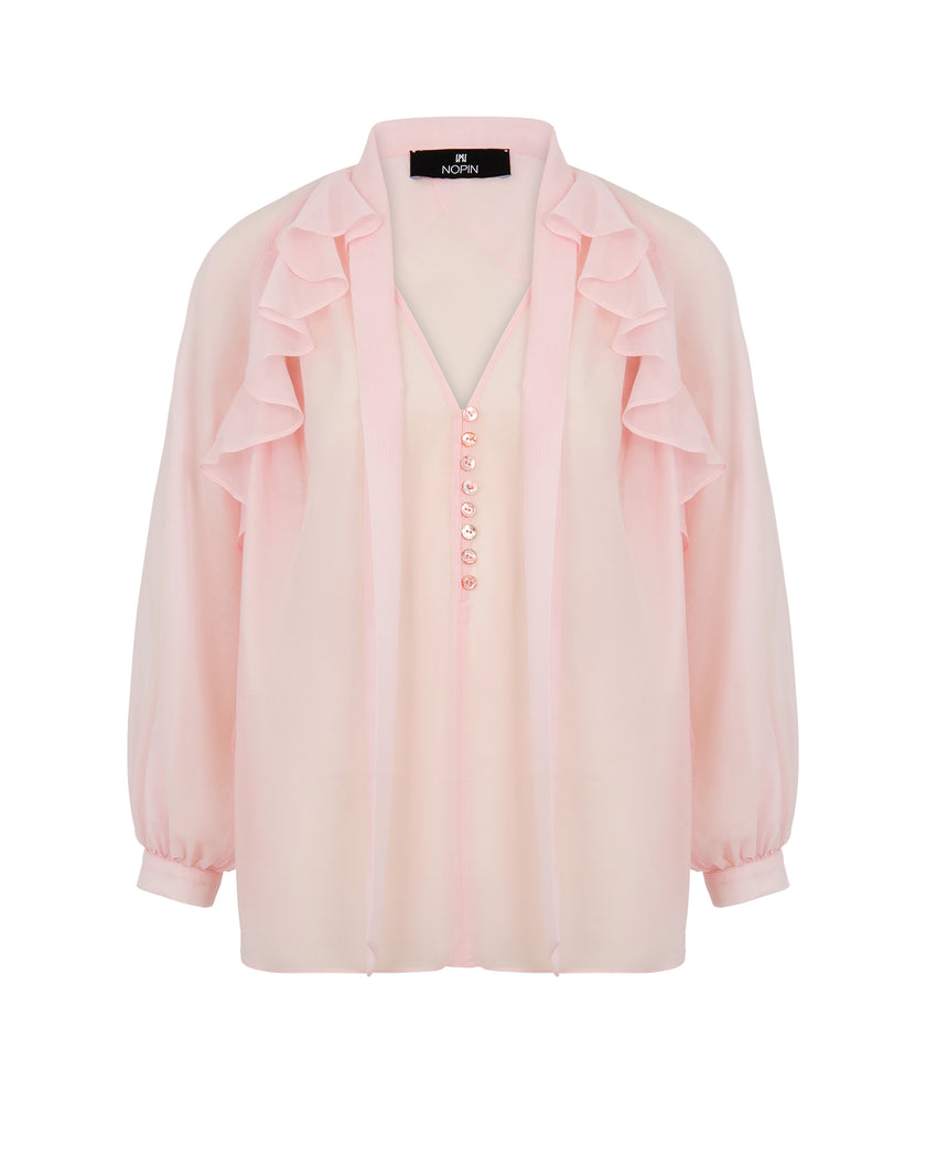 Ruffled Blouse with Bow