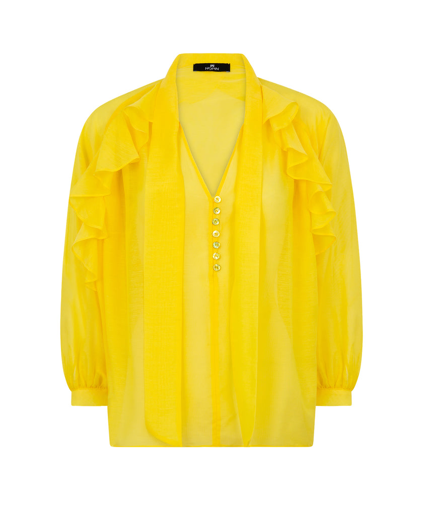 Ruffled Blouse with Bow