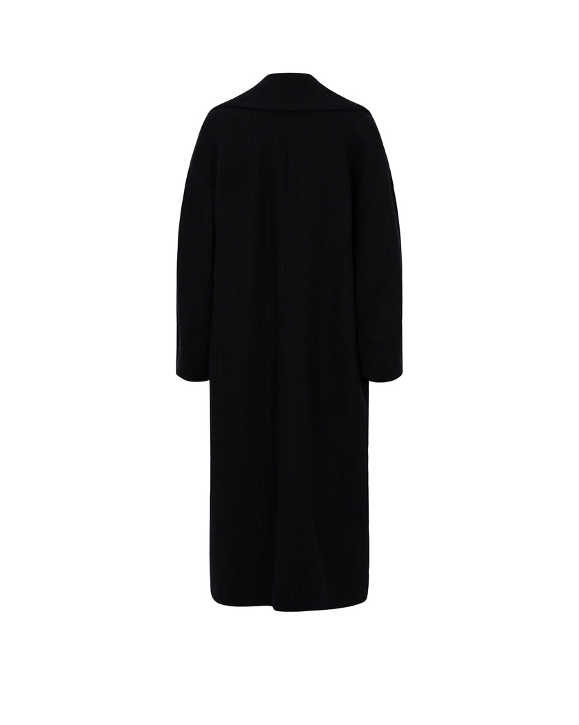 Long Coat with Balloon Sleeves