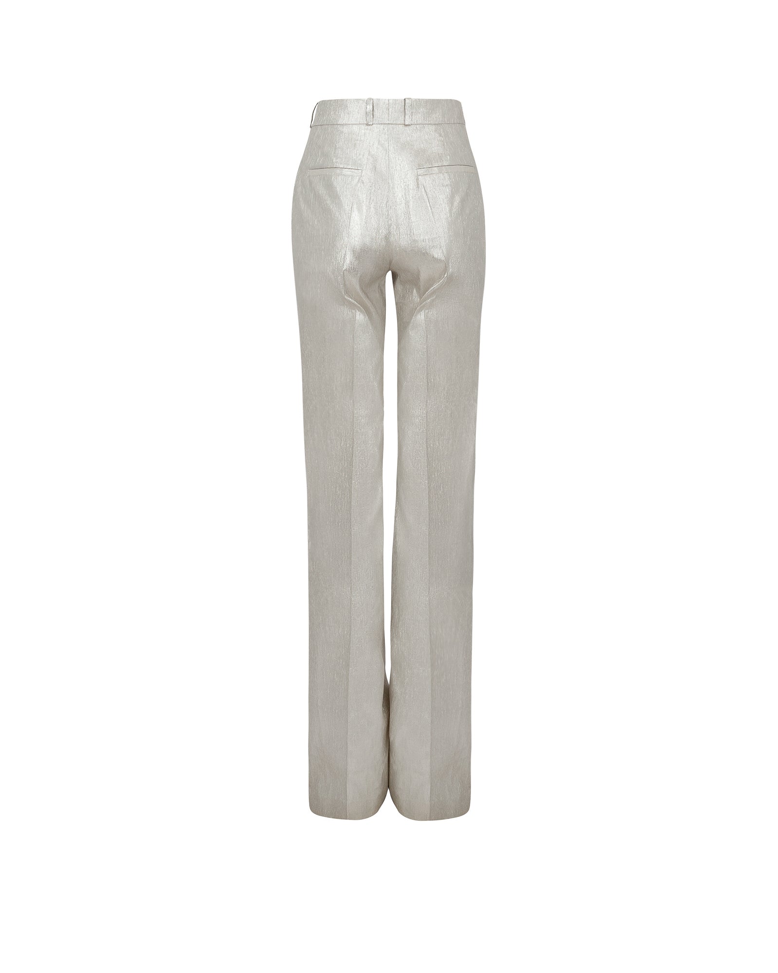 Metallic Linen Straight Pants