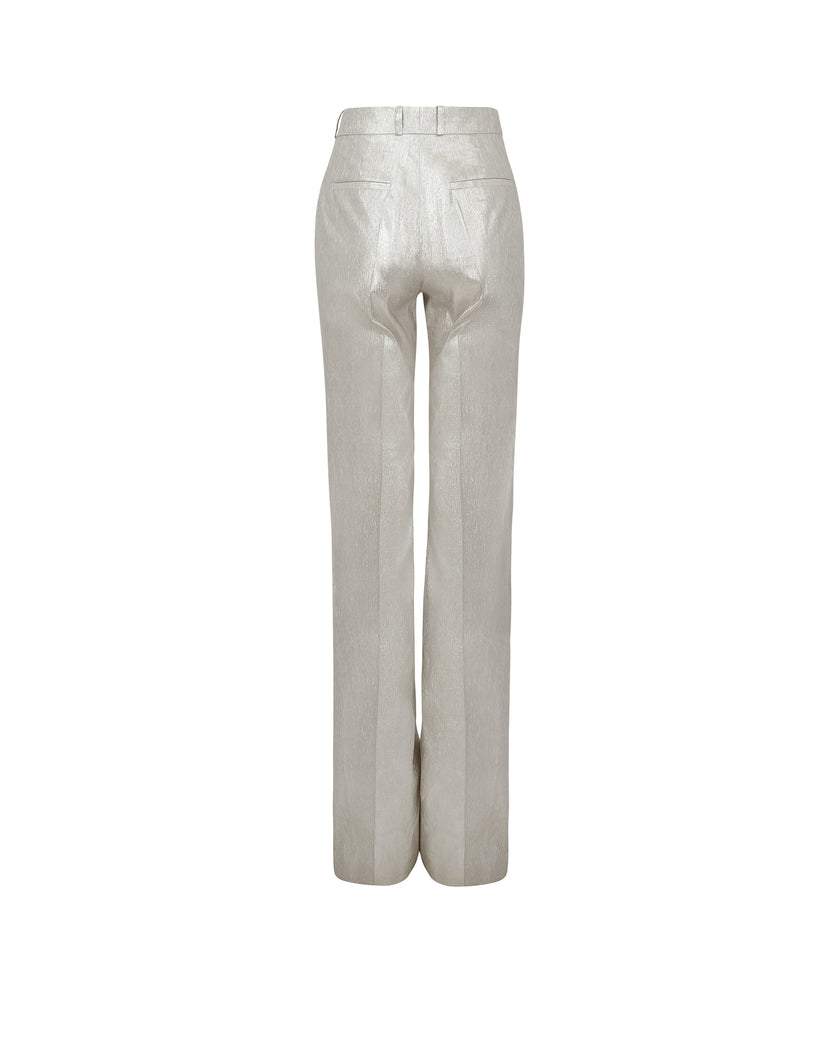 Metallic Linen Straight Pants
