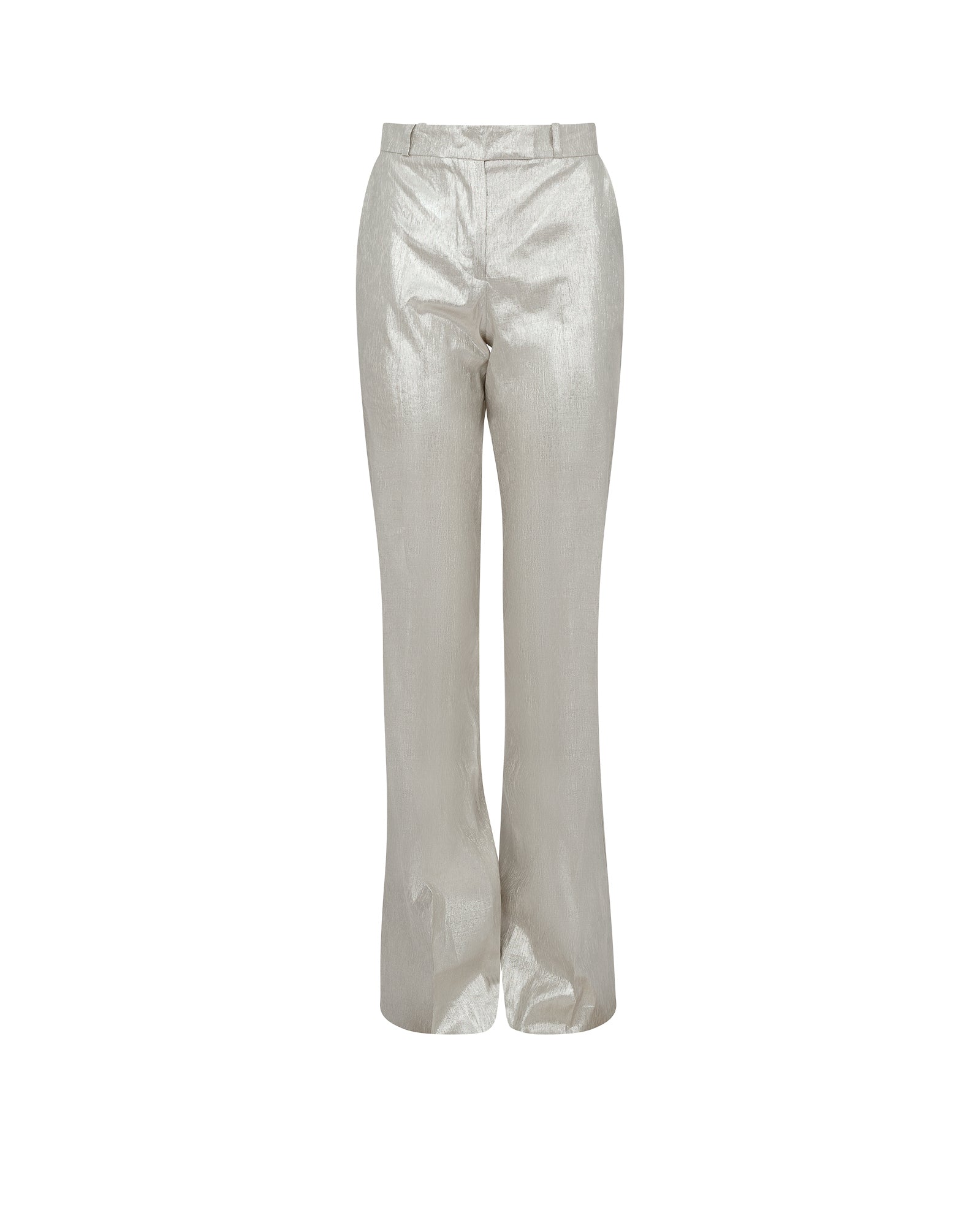 Metallic Linen Straight Pants