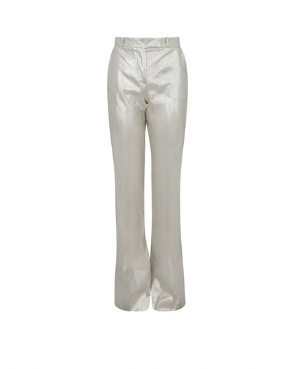 Metallic Linen Straight Pants