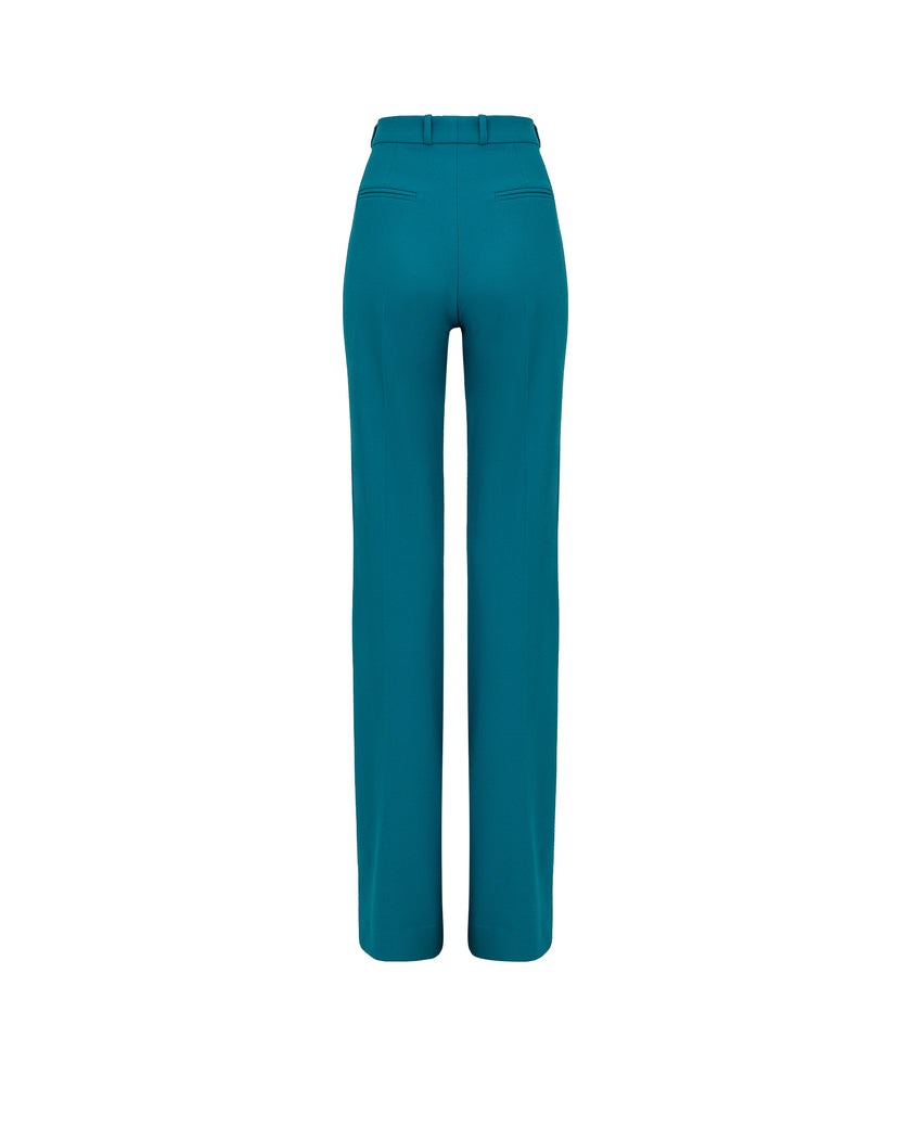 Teal pants on a white background