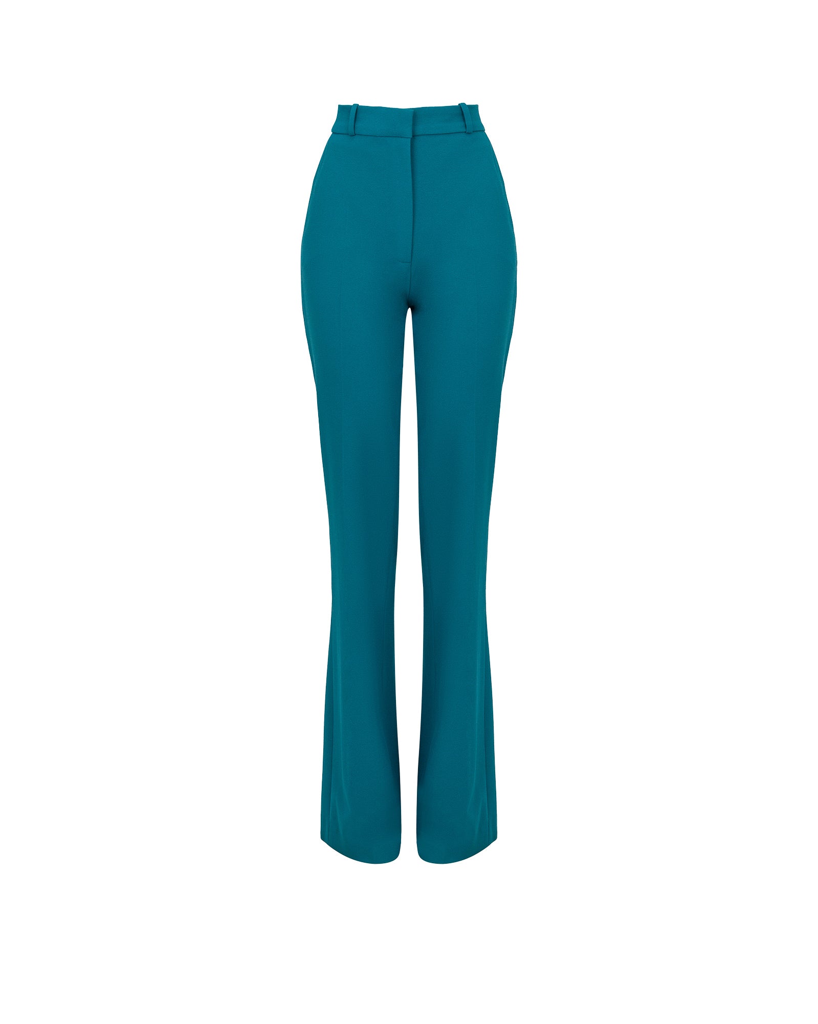 Teal pants on a white background