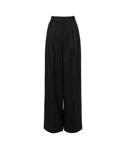 Black wide-leg pants on a white background