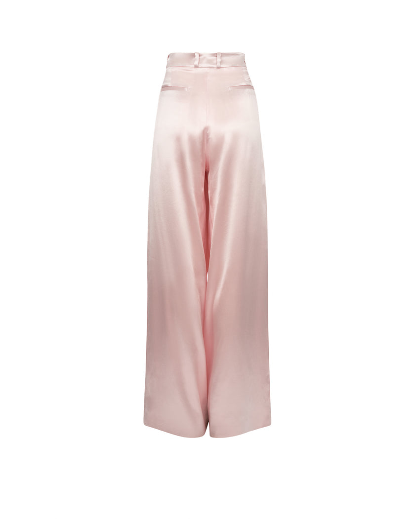 Pink wide-leg pants on a white background