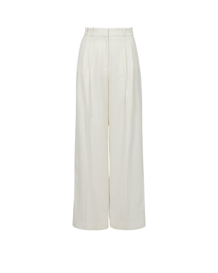 White wide-leg pants on a white background