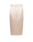 Beige pencil skirt on a white background