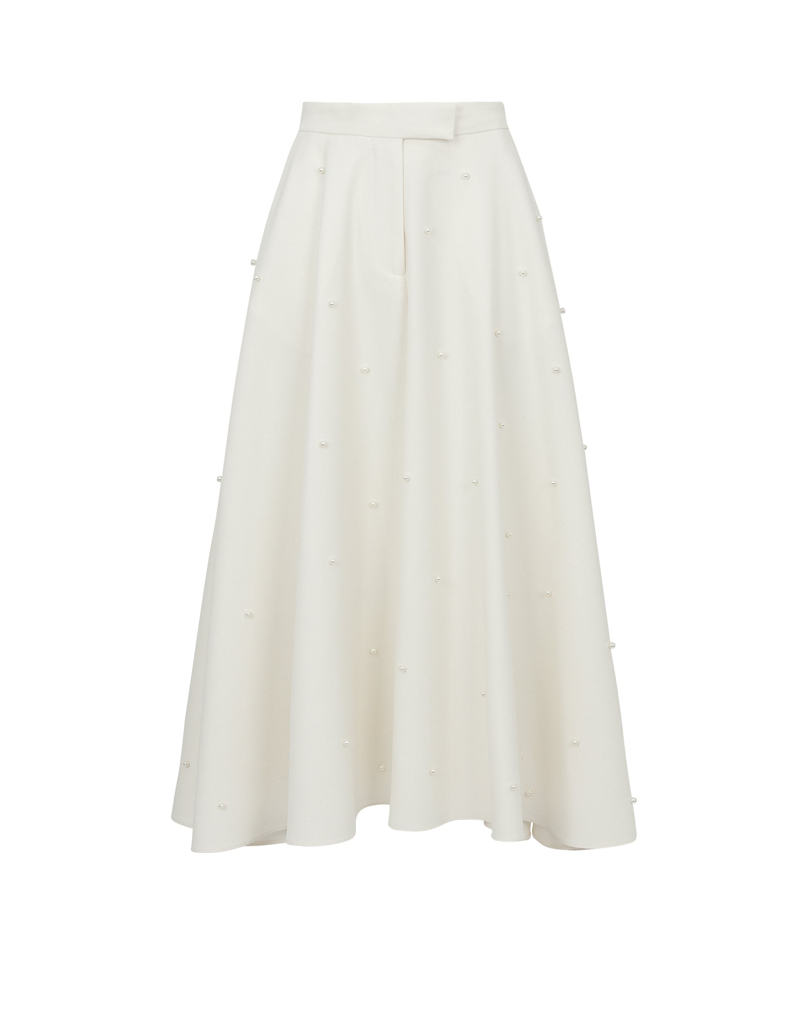 Evasé Midi Skirt with Pearls